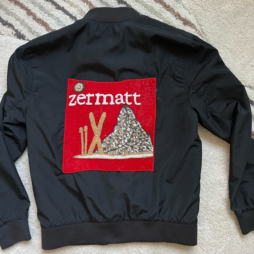 One of a kind Sequins Zermatt Bomber Jacket Women Size S/M
